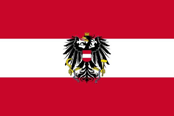 Flagge, Österreich mit Wappen neu (90 x 150 cm)