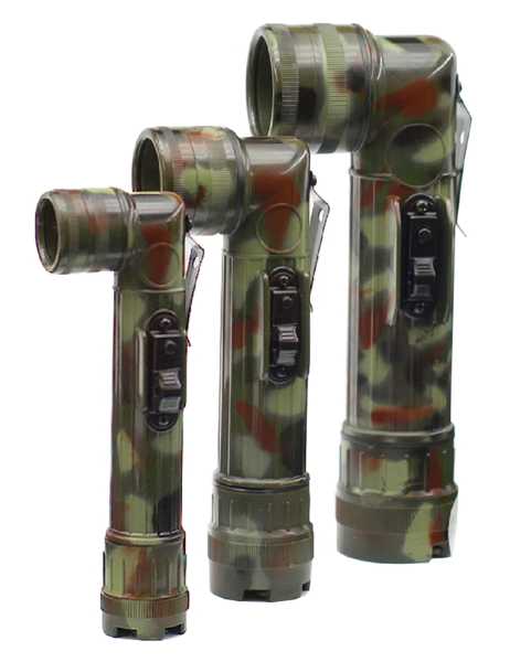 Winkelstabtaschenlampe, US ´M´ flecktarn neu