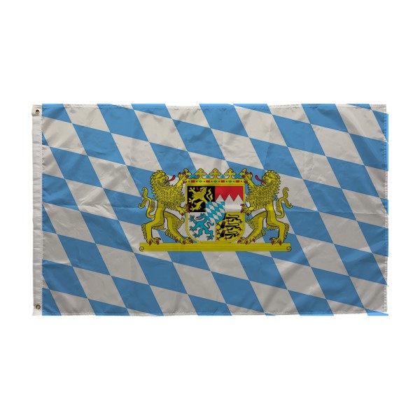 Fahne m. Holzstab, Bayern/ W + L (60 x 90 cm)
