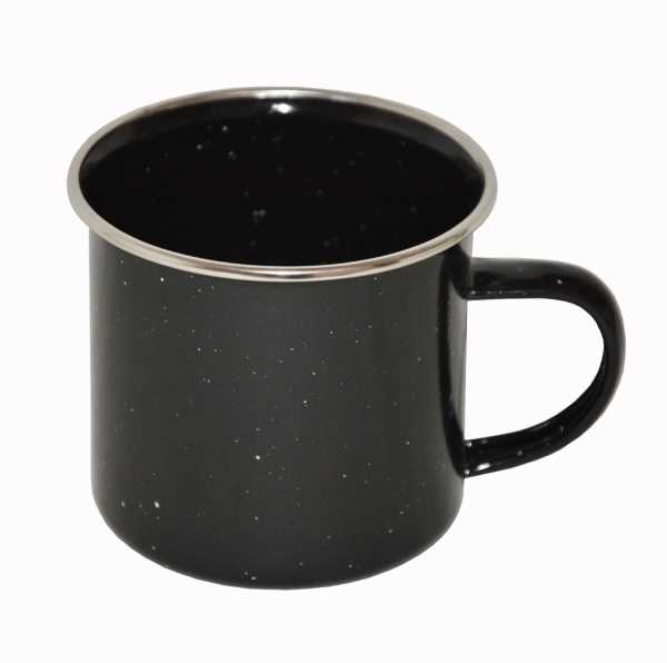 Tasse, Emaille schwarz neu (350 ml)