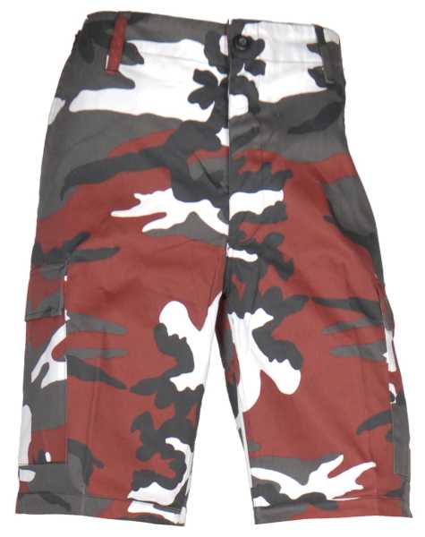 Bermuda-Hose, US red camo neu