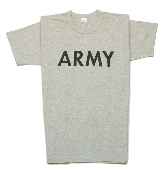 T-Shirt mit Aufdruck "Army", grau neu