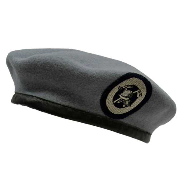 Barett mit Abz., BW grau "Feuerwehr" gebr.