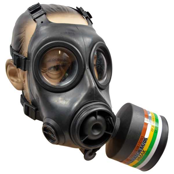 Gasmaske, Avon FM-12 SAS m. Filter schwarz gebraucht