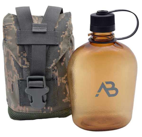 Feldflasche US GEN II neu mit orig. US-Tasche, ABU Camo neuw.