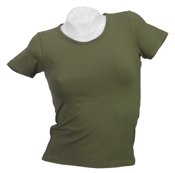 T-Shirt, Damen Lycra oliv neu