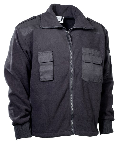 Fleece-Jacke mit Reißverschluss, schwarz neu