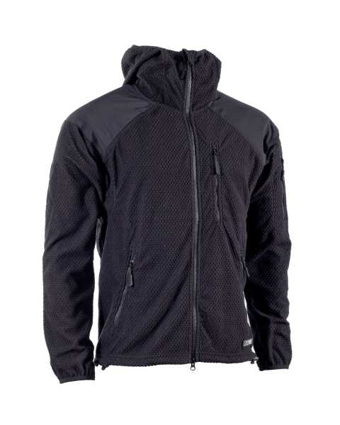 Fleece Hoodie-Jacke, "Delta" schwarz