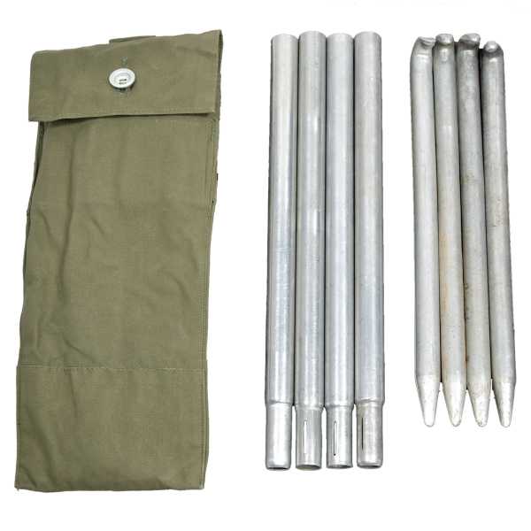 Zeltbestecktasche mit Zubehör, BW oliv gebr./rep.