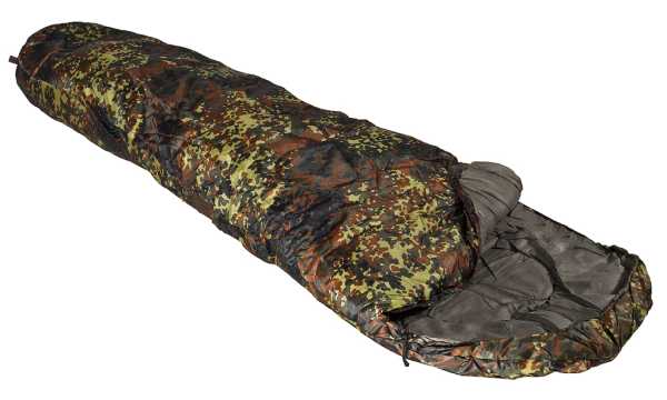 Schlafsack, Mumie 2-lagig flecktarn neu