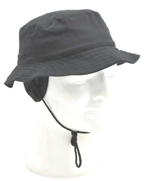 Boonie Hat m. Nackenschutz, schwarz neu