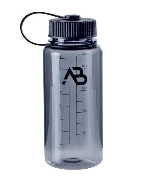 Flasche Weithals, 0,5 Liter grau/transparent