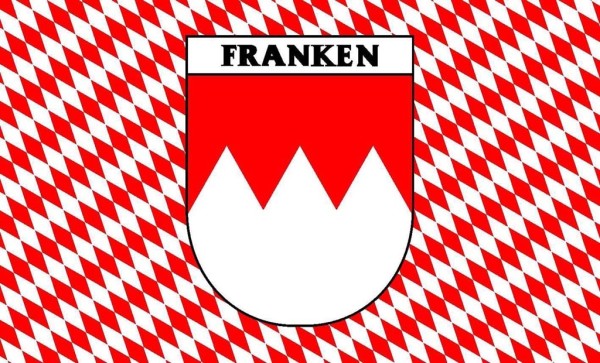 Flagge, Franken mit Wappen R+S neu (90 x 150 cm)