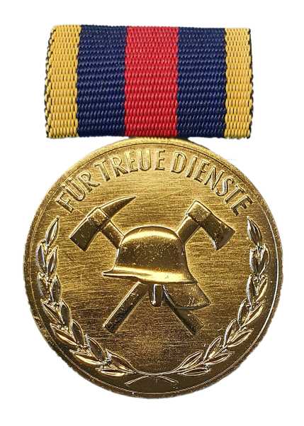 Medaille, DDR Feuerwehr gold neu