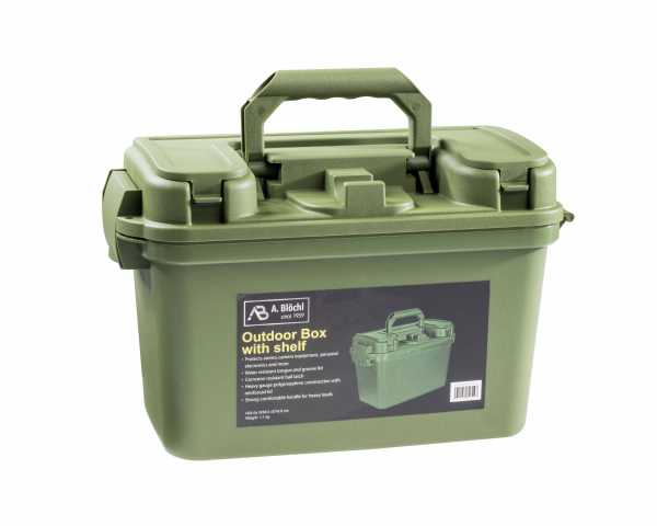 Outdoor Box, m. Klapplade/Innenfach oliv neu